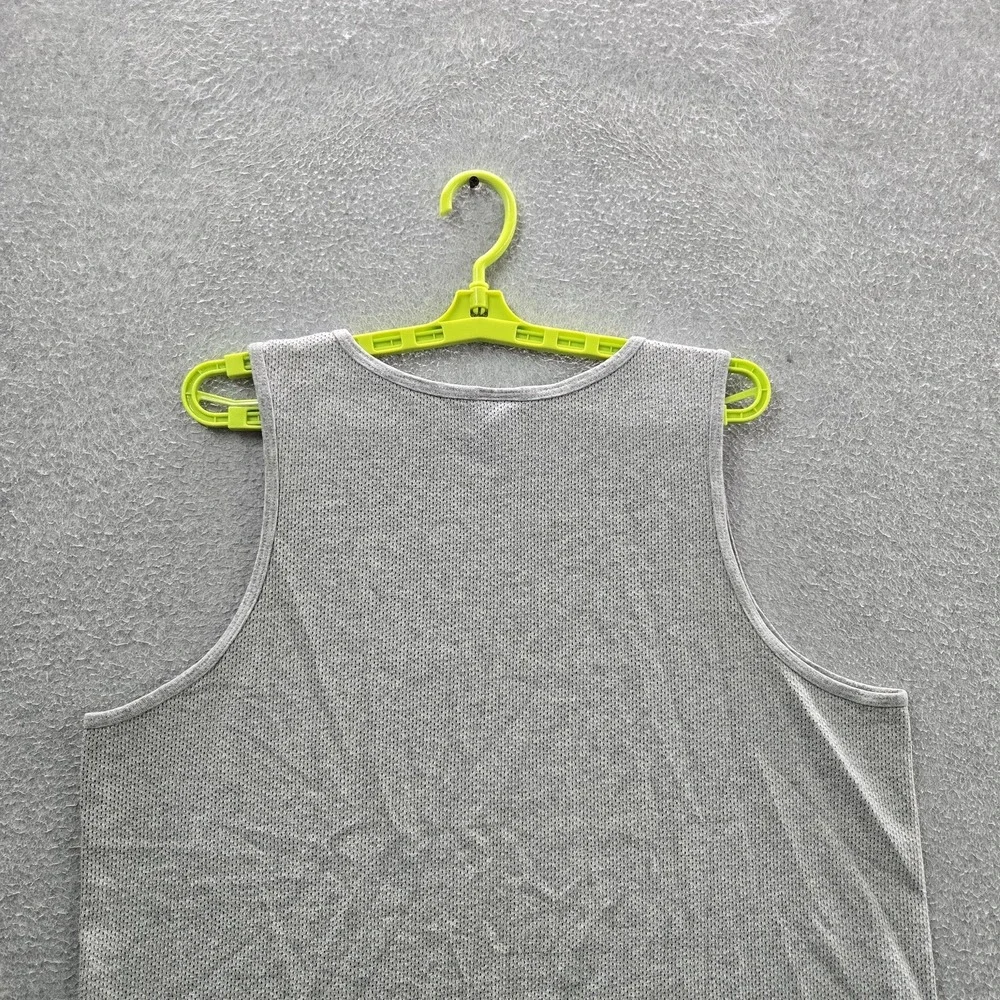 VINTAGE Speedo Men Swimwear L/G Gray Swim Tank‎ Logo Sleeveless